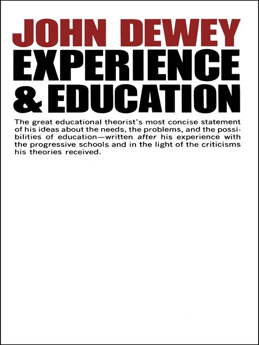 Title details for Experience and Education by John Dewey - Wait list